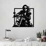Wallity Rider Escultura de Pared de Metal Negra